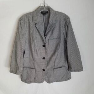Talbots Gray and Black Checkered Blazer